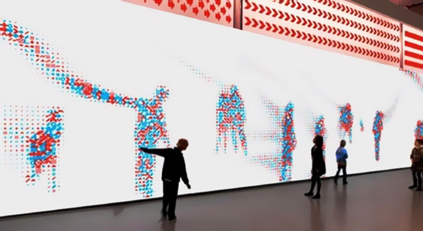艺术展览中的墙面互动投影