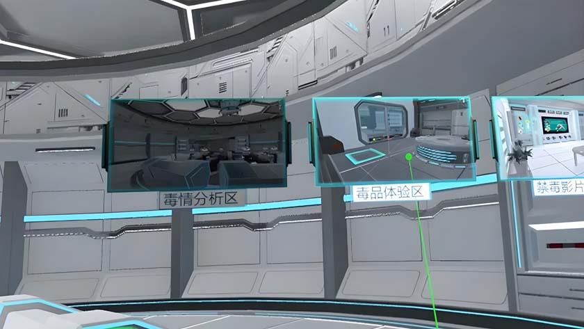 VR模拟禁毒体验装置界面展示